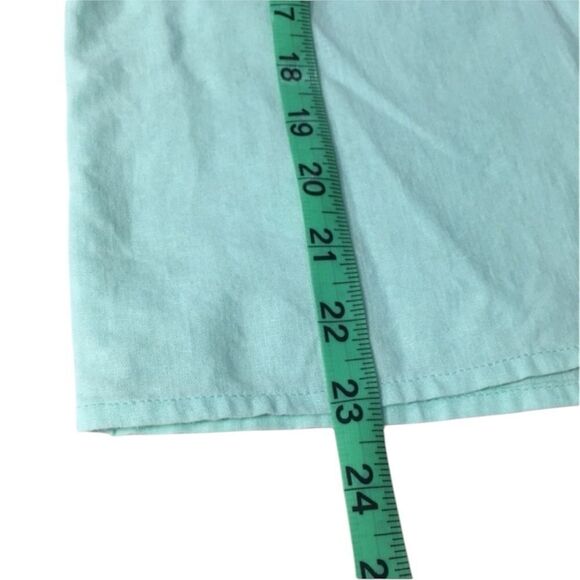 J.CREW BEACH BOHO PEASANT EMBROIDERED LINEN MINT GREEN‎ V-NECK TOP XXS - Picture 6 of 10